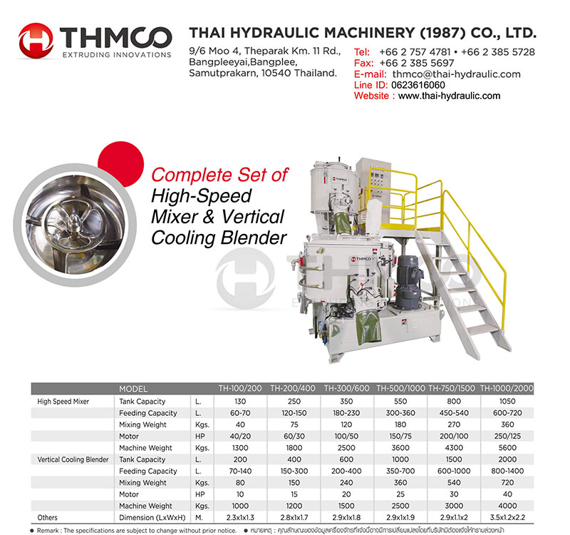 Complete Set of High-Speed Mixer & Vertical Cooling Blender